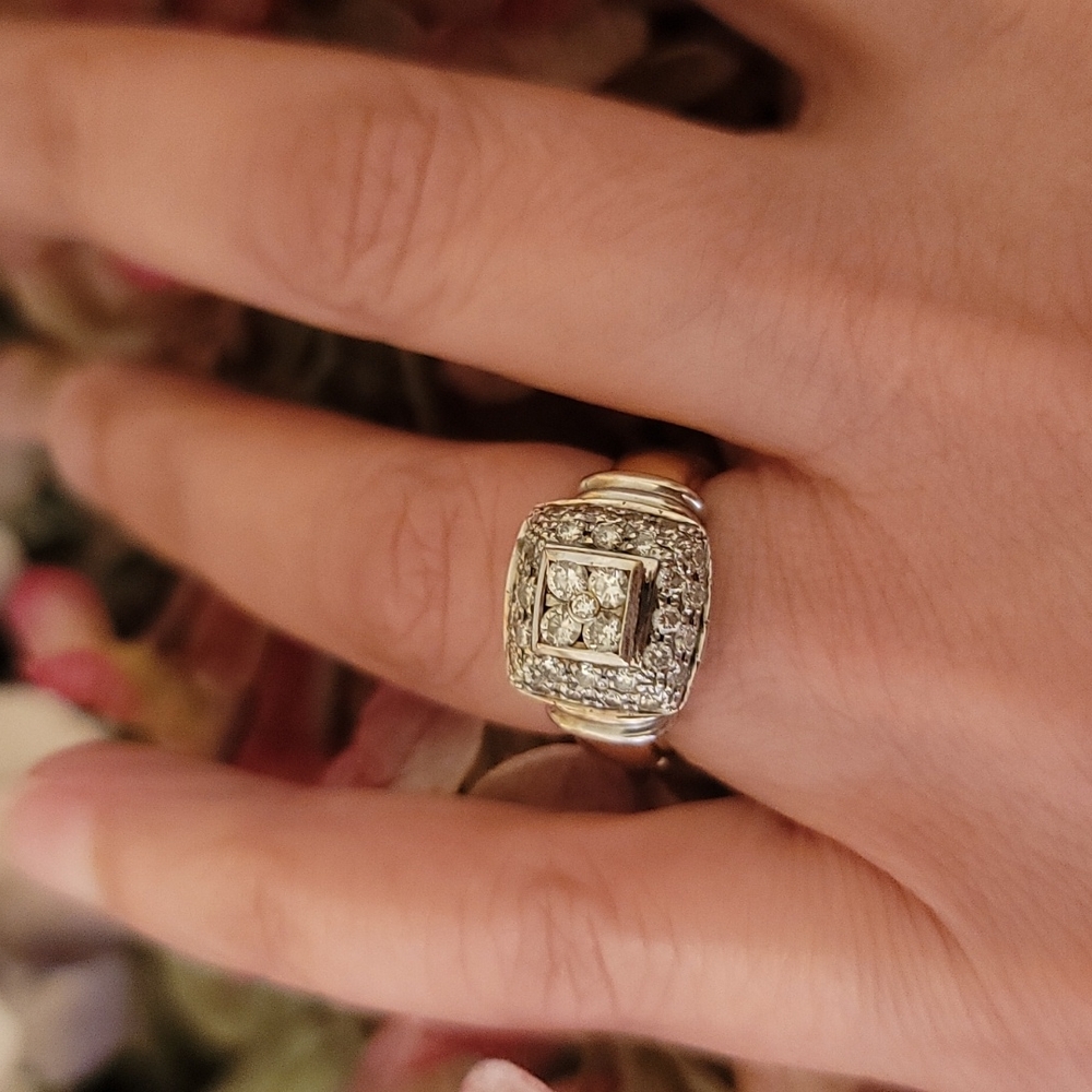 14k gold diamond princess cut ring - Picture 6 of 13